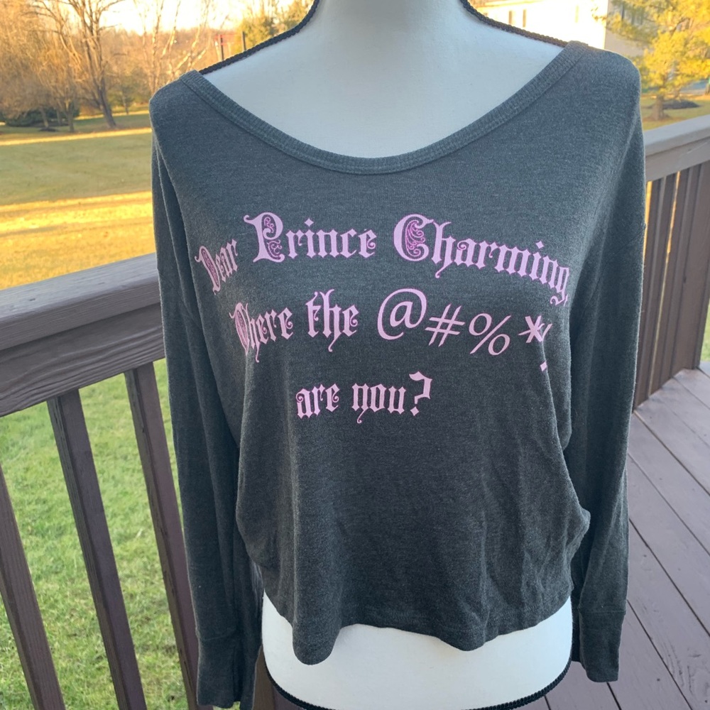 Wildfox Prince Charming Cropped Long Sleeve S NWT